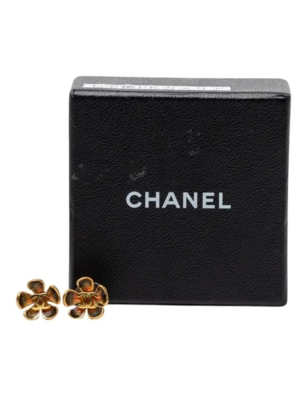 Chanel CC Logo Flower Motif Earrings Gold Plated